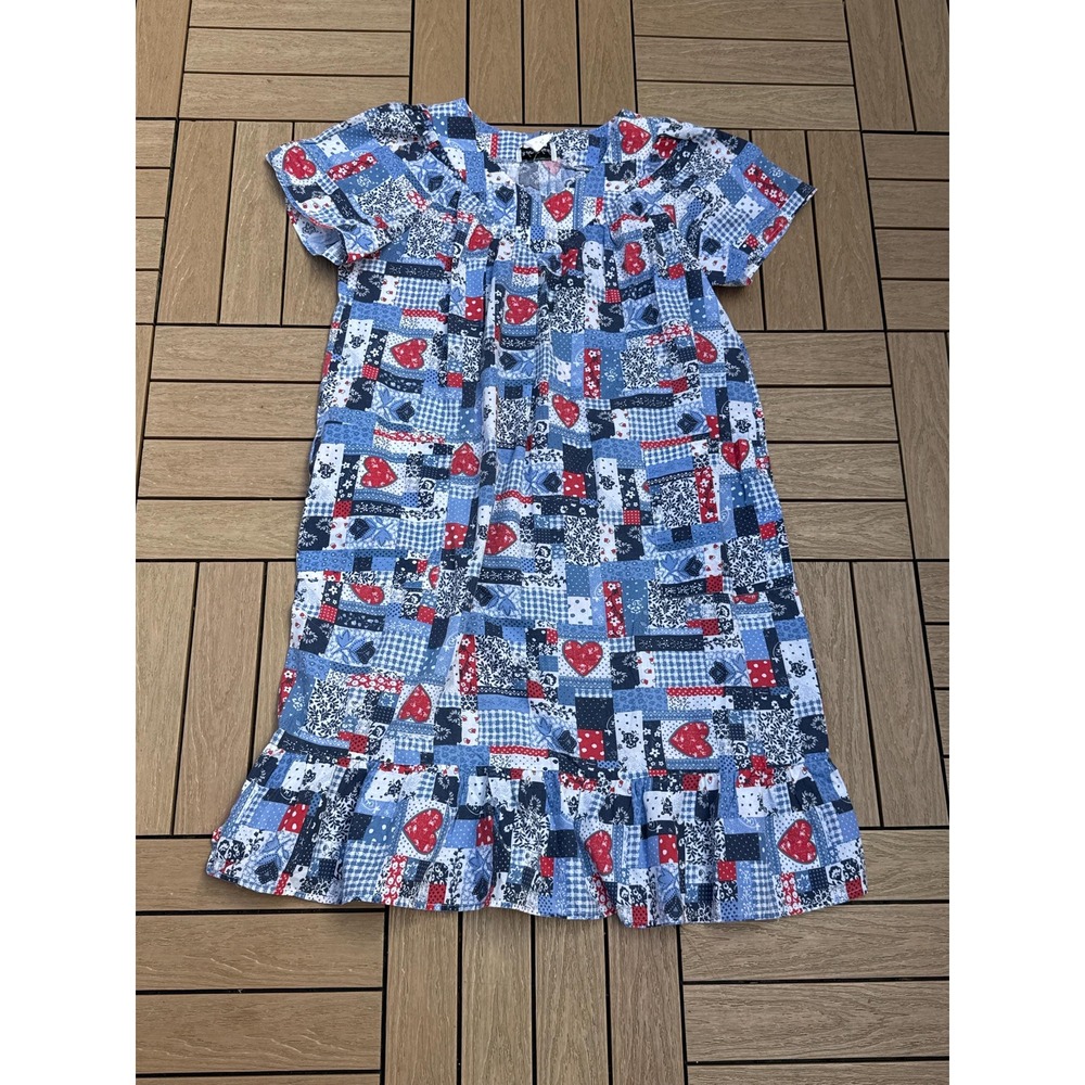 Anthony Richards Patchwork Red White Blue Shift L… - image 8